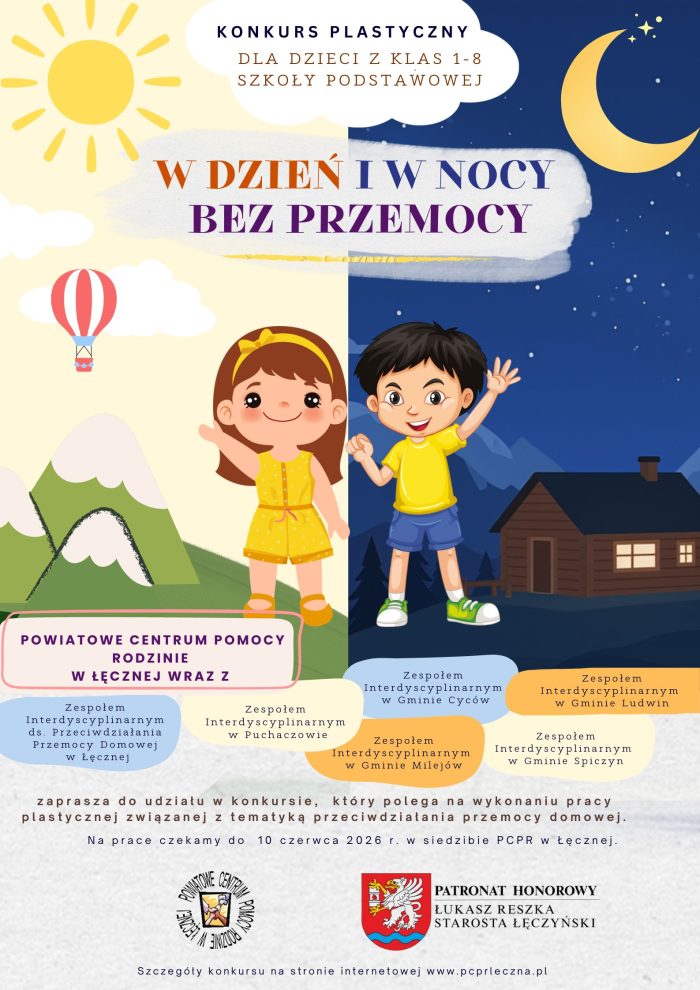 Miniaturka artykułu Ogłoszenie o konkursie plastycznym „W dzień i w nocy bez przemocy”